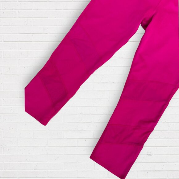 FABLETICS Mid Rise Mesh Insert Cropped Leggings Leggings Fushia Pink L / XL - Picture 2 of 3